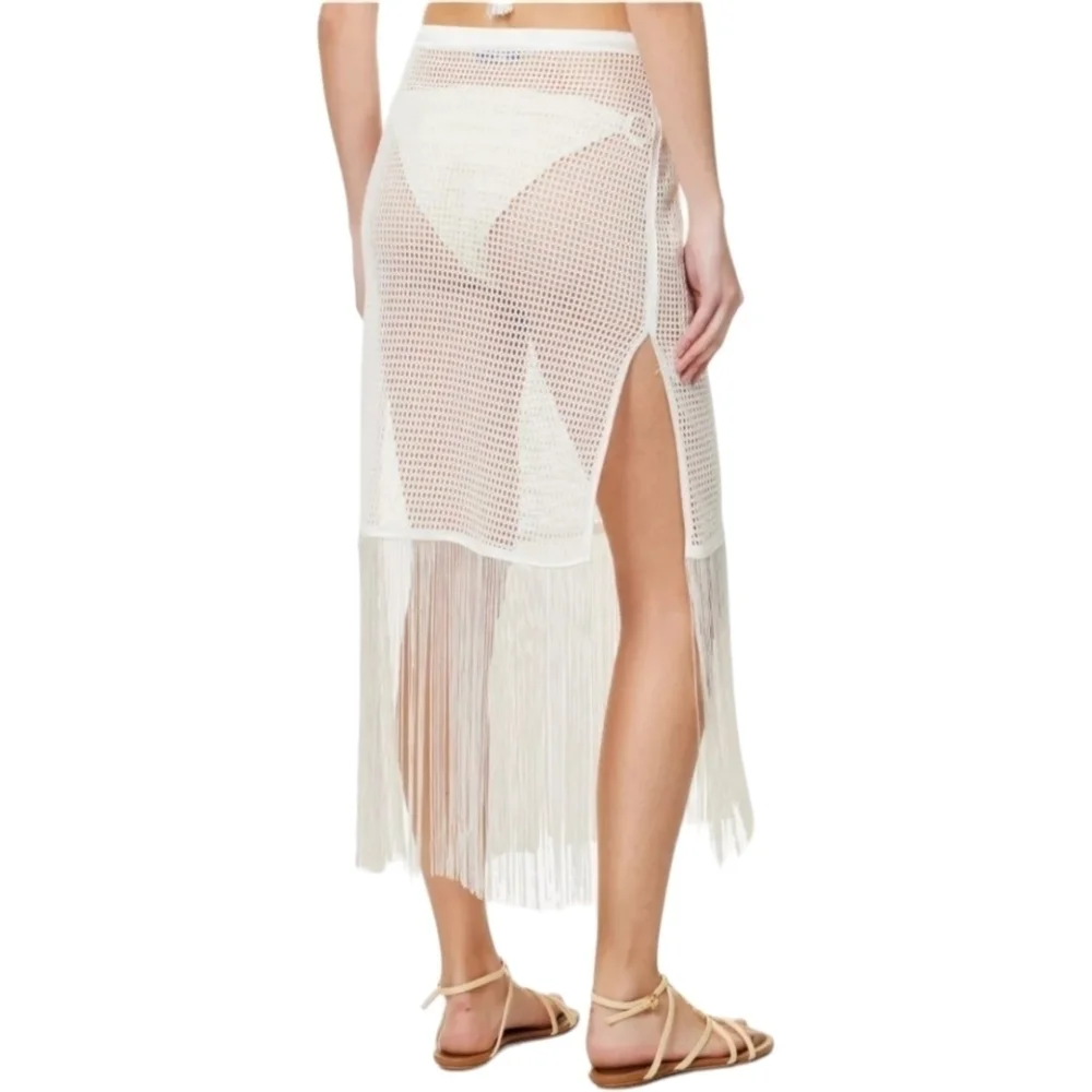 My Beachy Side Camelia Maxi Skirt, Size Large, White, NWT